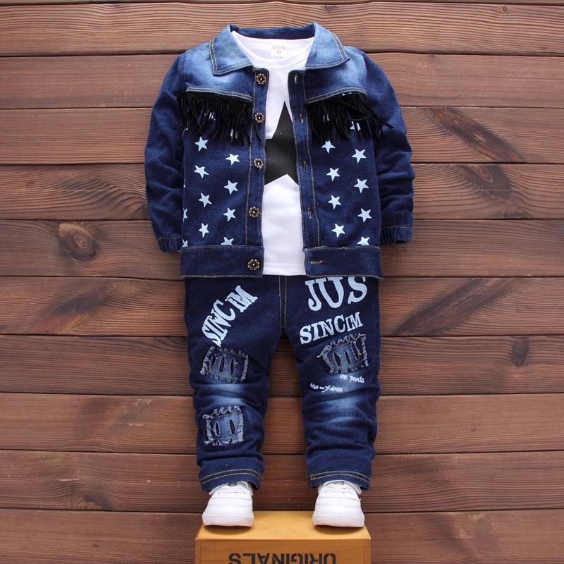 Fashion Denim Jacket Children Baby Boys Clothes