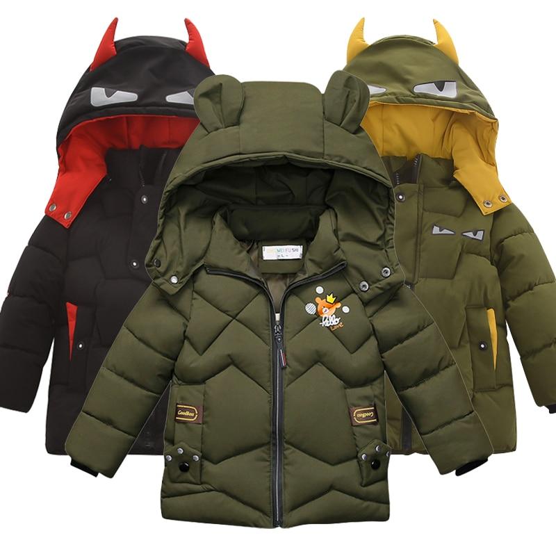 Fashion Winter Boys Jacket Little Devil Cartoon Bear