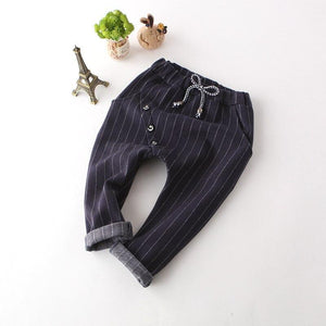 Boys Harem Pants Stripe Three Buttons