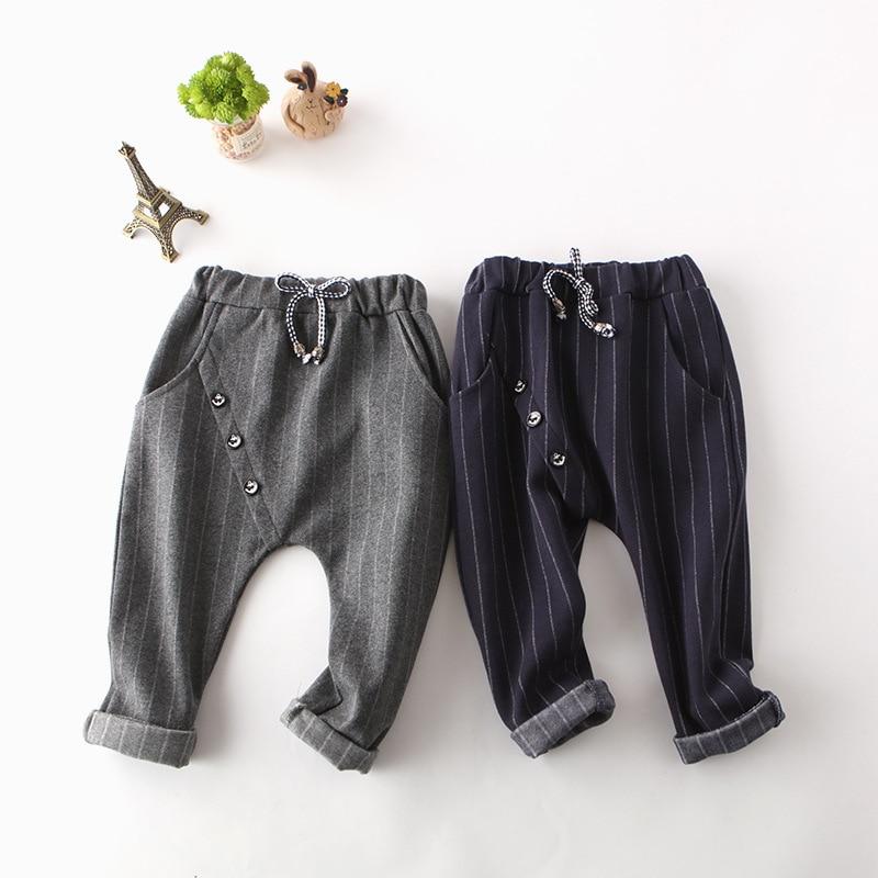 Boys Harem Pants Stripe Three Buttons