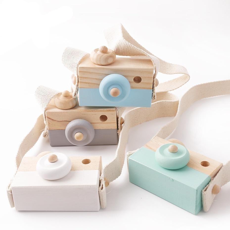 1pc Wooden Baby Toys Fashion Camera Montessori Toys DIY