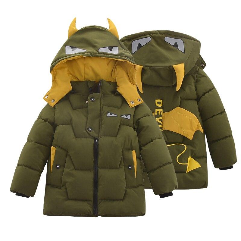 Fashion Winter Boys Jacket Little Devil Cartoon Bear