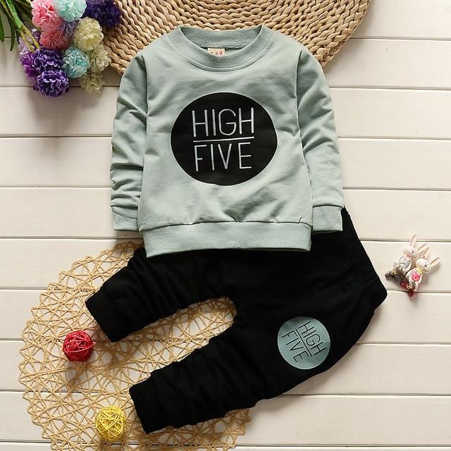 Long sleeves Leisure t shirt+ Pant 2pcs kids clothes set