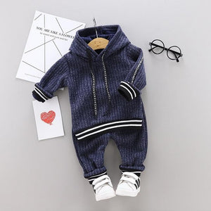 New children's clothing handsome denim suit 2PCS denim boy jacket + pants