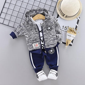 New children's clothing handsome denim suit 2PCS denim boy jacket + pants